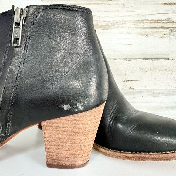 Madewell Women The Billie Black Side Zipper Leather Ankle Bootie Size 8 - Picture 8 of 8